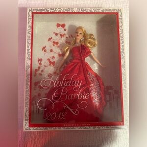 Barbie Collector Holiday 2012 NRFB Red Dress Blonde Hair Near Mint Condition